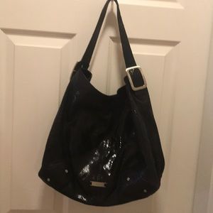 Cole Haan slouch handbag, black python leather